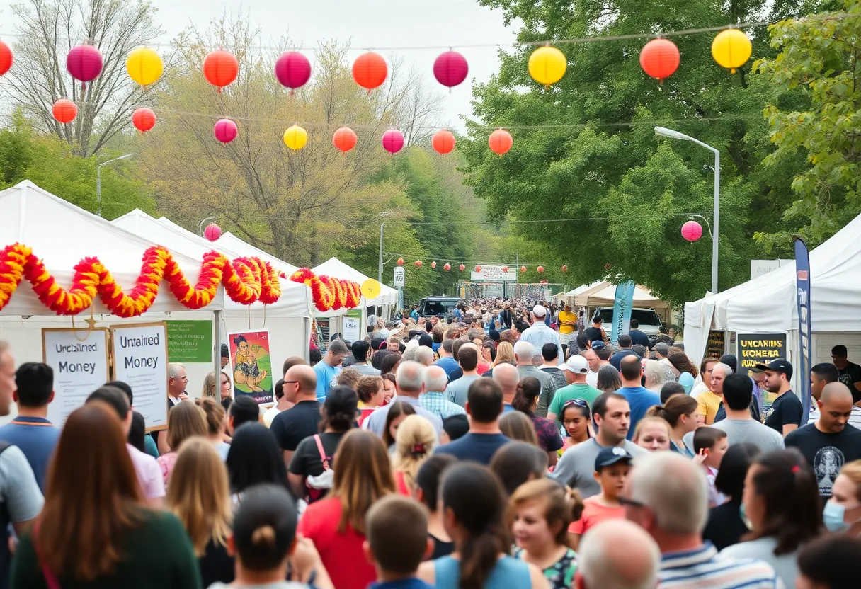 Community members attending a festival to learn about unclaimed money