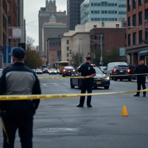 Police investigating a shooting site in Memphis
