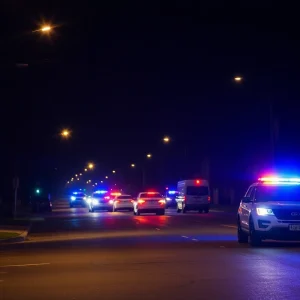 Police lights at a shooting scene in Memphis