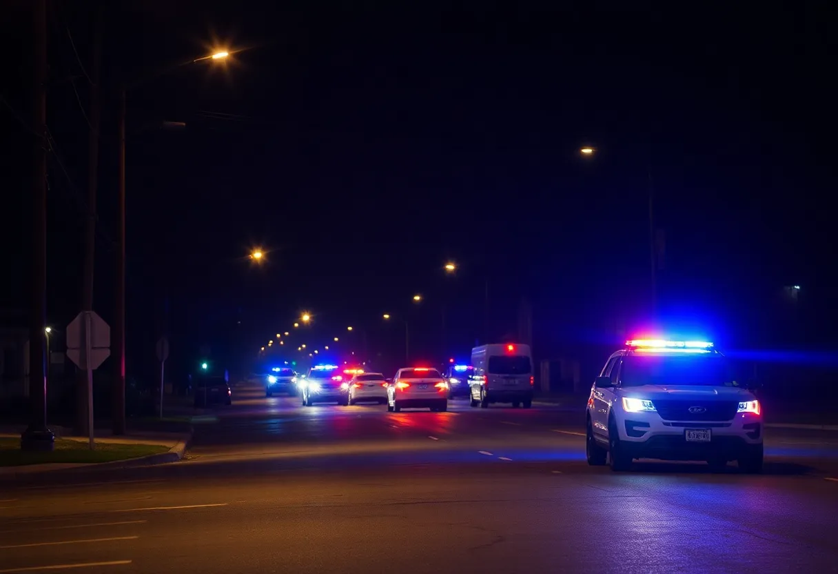 Police lights at a shooting scene in Memphis