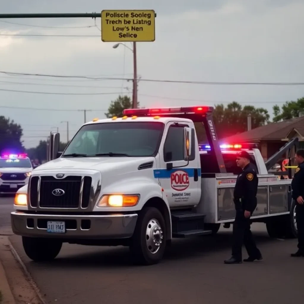 Scene of a tow truck incident involving a shooting in South Memphis