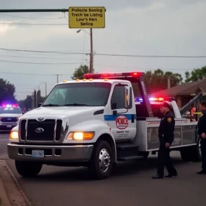 Scene of a tow truck incident involving a shooting in South Memphis