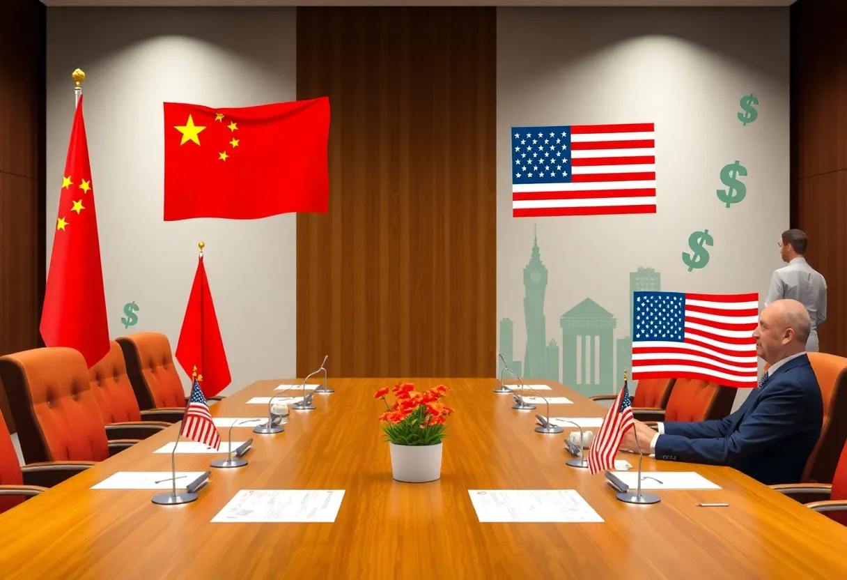 Symbolic representation of trade negotiations between China and the U.S.