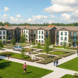 Rendering of an affordable housing community in Memphis