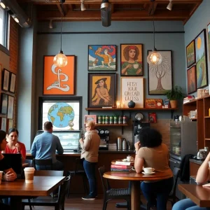 Community gathering at CxffeeBlack coffee shop in Memphis