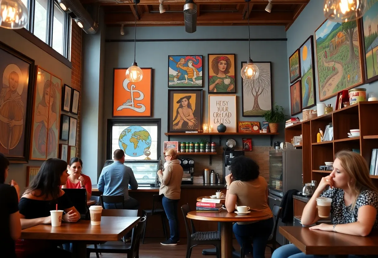 Community gathering at CxffeeBlack coffee shop in Memphis