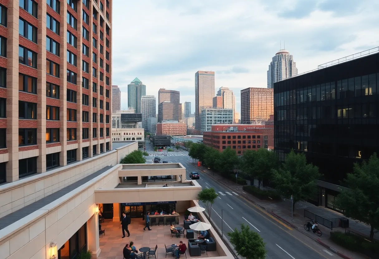 Exterior view of the Downtown Sheraton Hotel in Memphis
