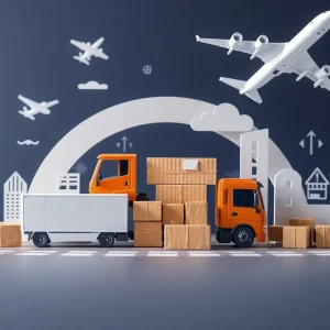 Illustration representing the logistics industry and community contributions