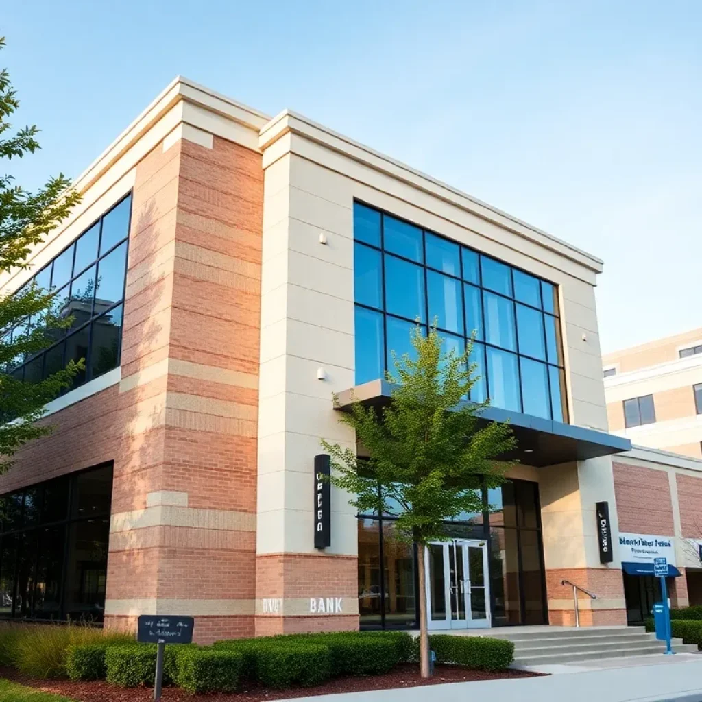 Architectural rendering of the new West Tennessee Bank in Germantown's medical corridor.