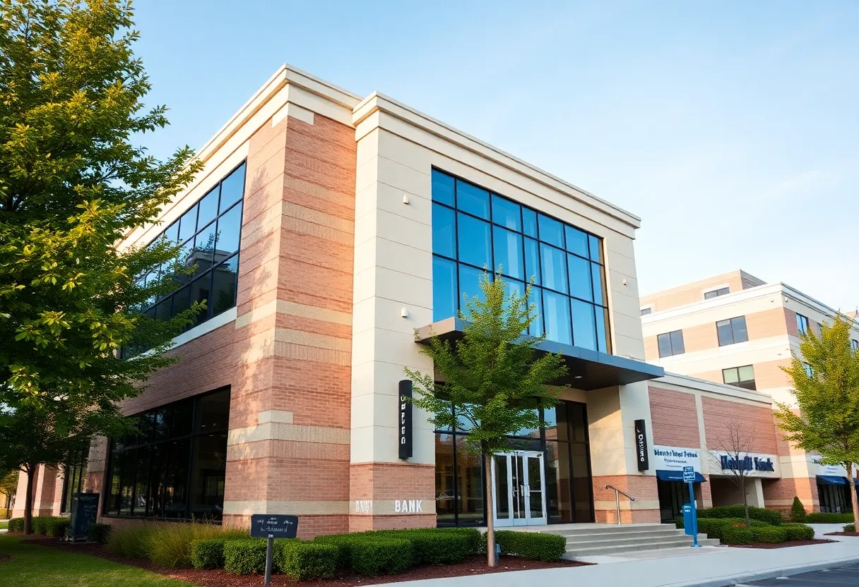 Architectural rendering of the new West Tennessee Bank in Germantown's medical corridor.