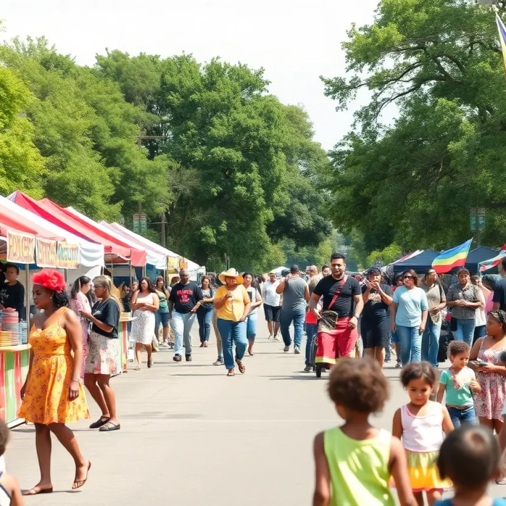 Attendees enjoying the Memphis Juneteenth Festival with music and vendors