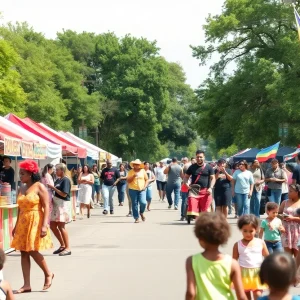 Attendees enjoying the Memphis Juneteenth Festival with music and vendors