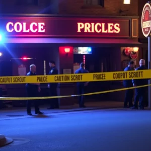 Police officers at a bar shooting scene in Memphis