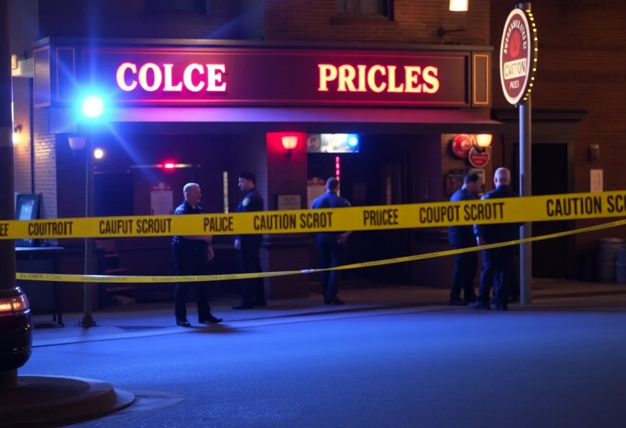 Police officers at a bar shooting scene in Memphis