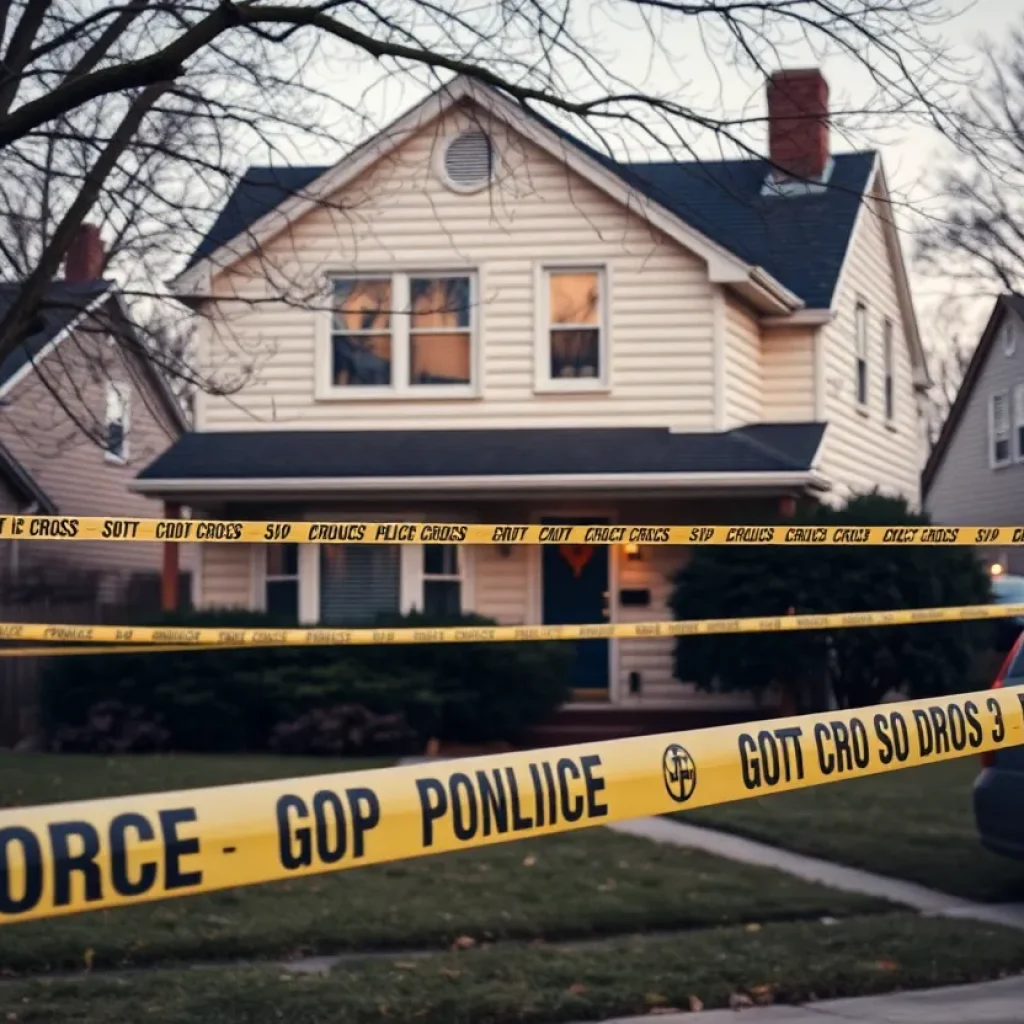 Police tape at a burglary scene
