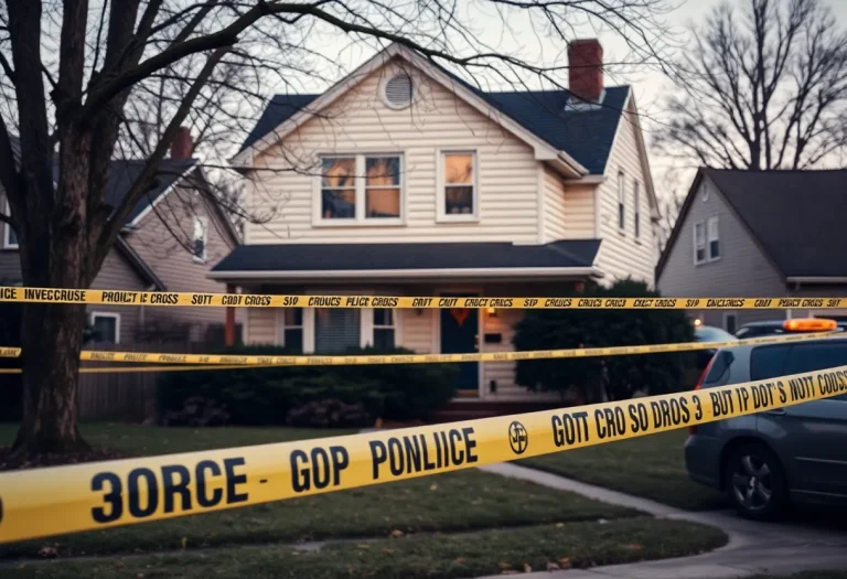Police tape at a burglary scene