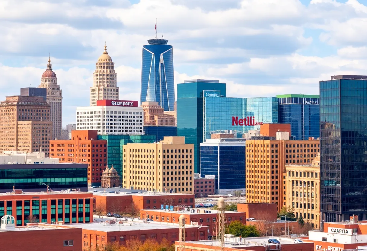 A panoramic view of Memphis showcasing its burgeoning business landscape and skyline.