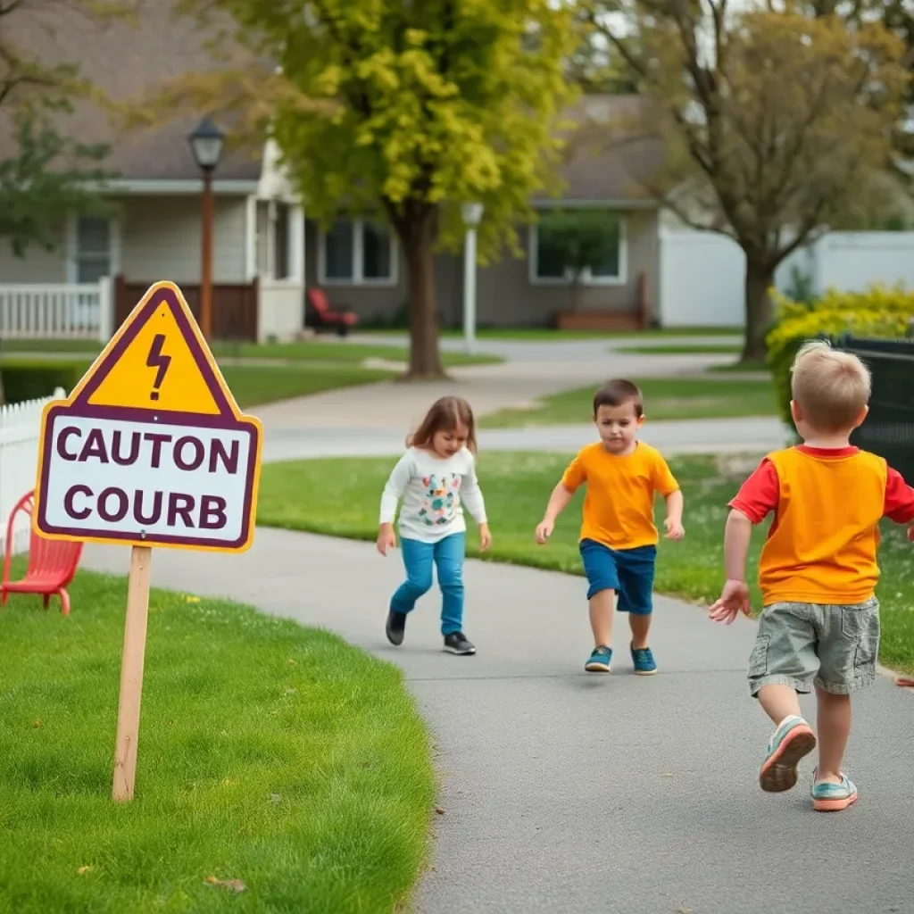 Children playing in a safe neighborhood