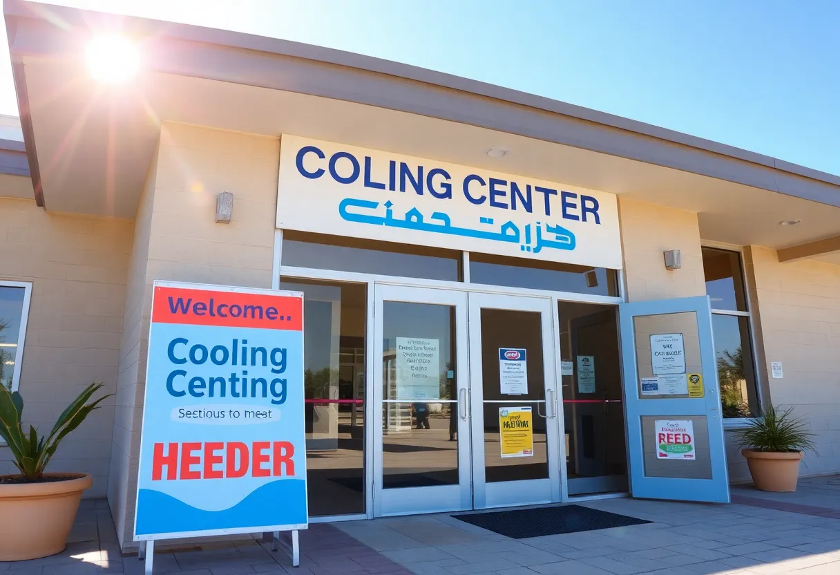 Entrance of the Memphis Cooling Center providing relief from the heat