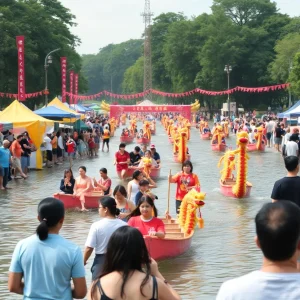 Crowd enjoying the Memphis Dragon Boat Festival at Shelby Farms Park