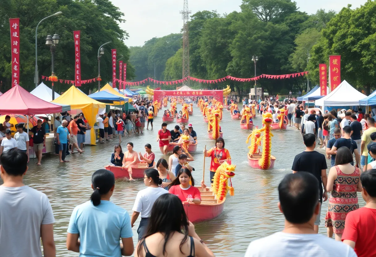 Crowd enjoying the Memphis Dragon Boat Festival at Shelby Farms Park