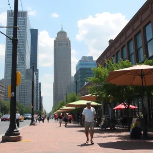 Memphis skyline showing effects of heatwave