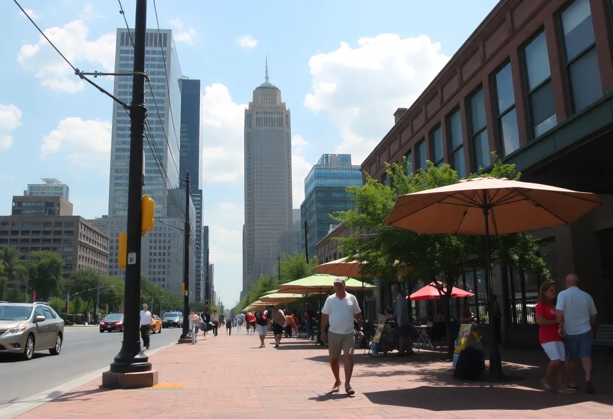Memphis skyline showing effects of heatwave