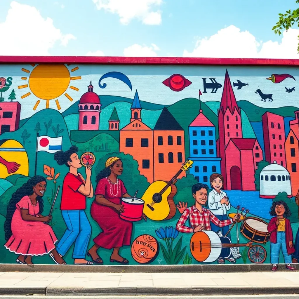 Mural art reflecting Memphis history and culture
