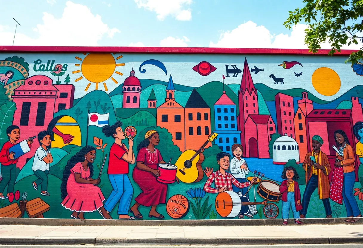 Mural art reflecting Memphis history and culture