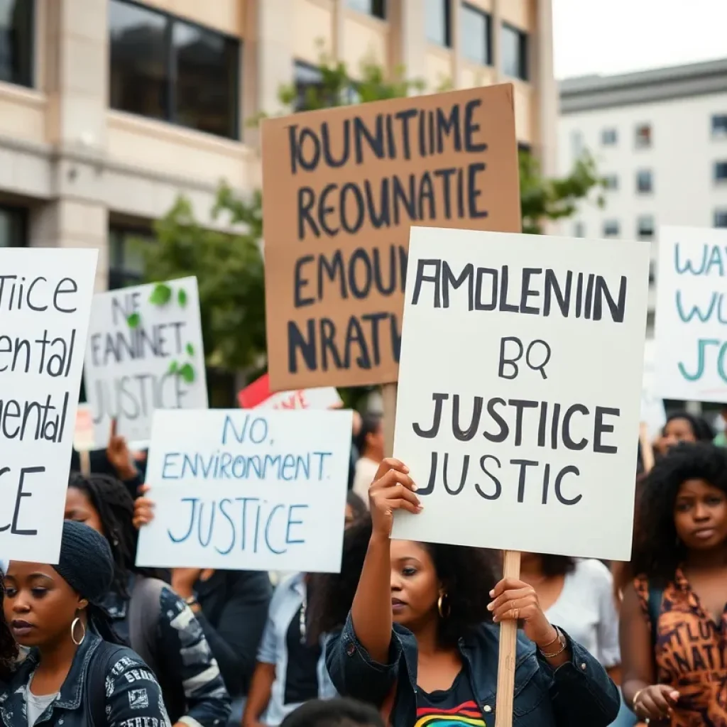 Protesters rallying in Downtown Memphis for environmental justice