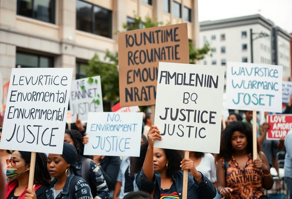 Protesters rallying in Downtown Memphis for environmental justice