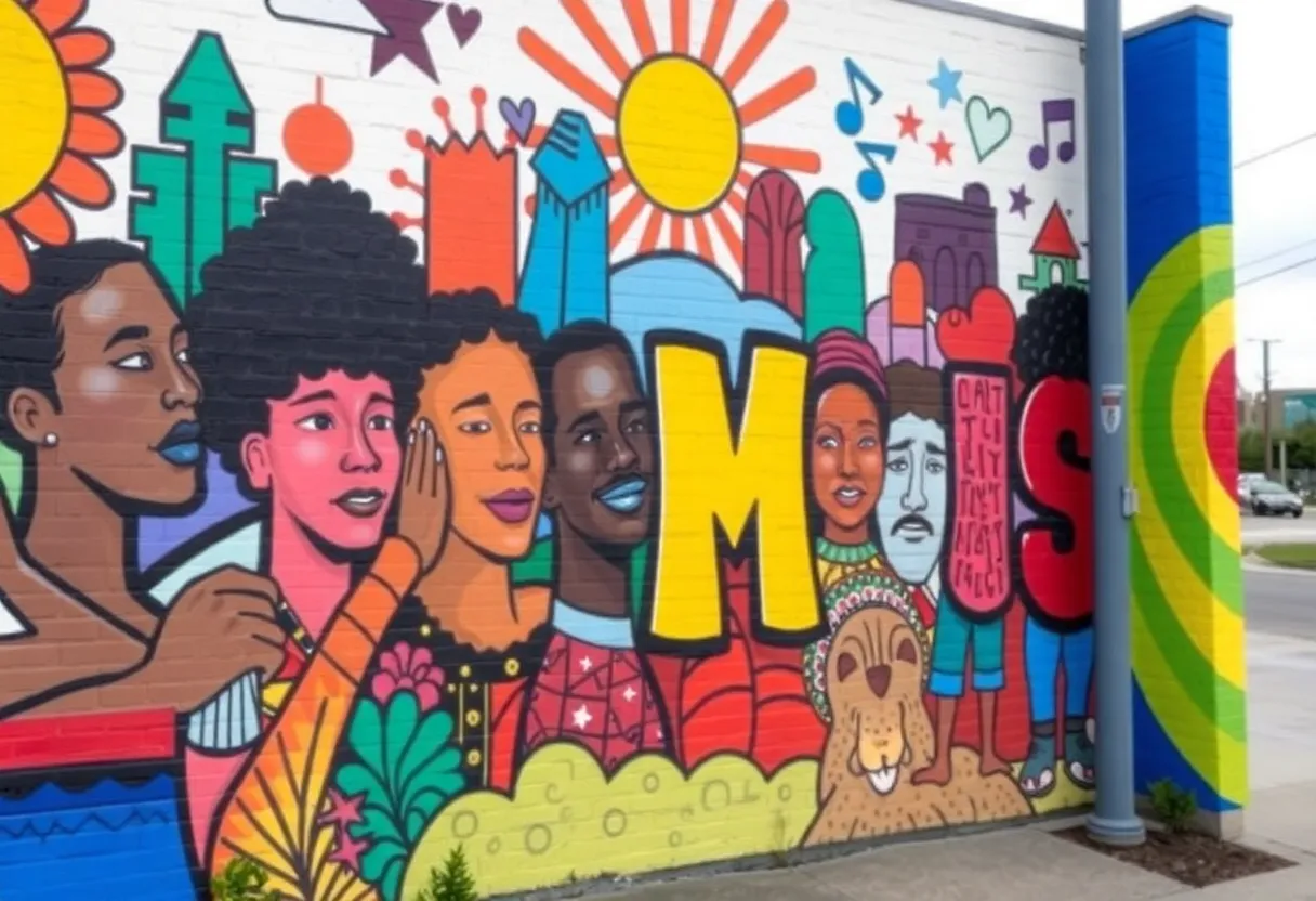 Vibrant mural symbolizing community engagement and artistic diversity in Memphis