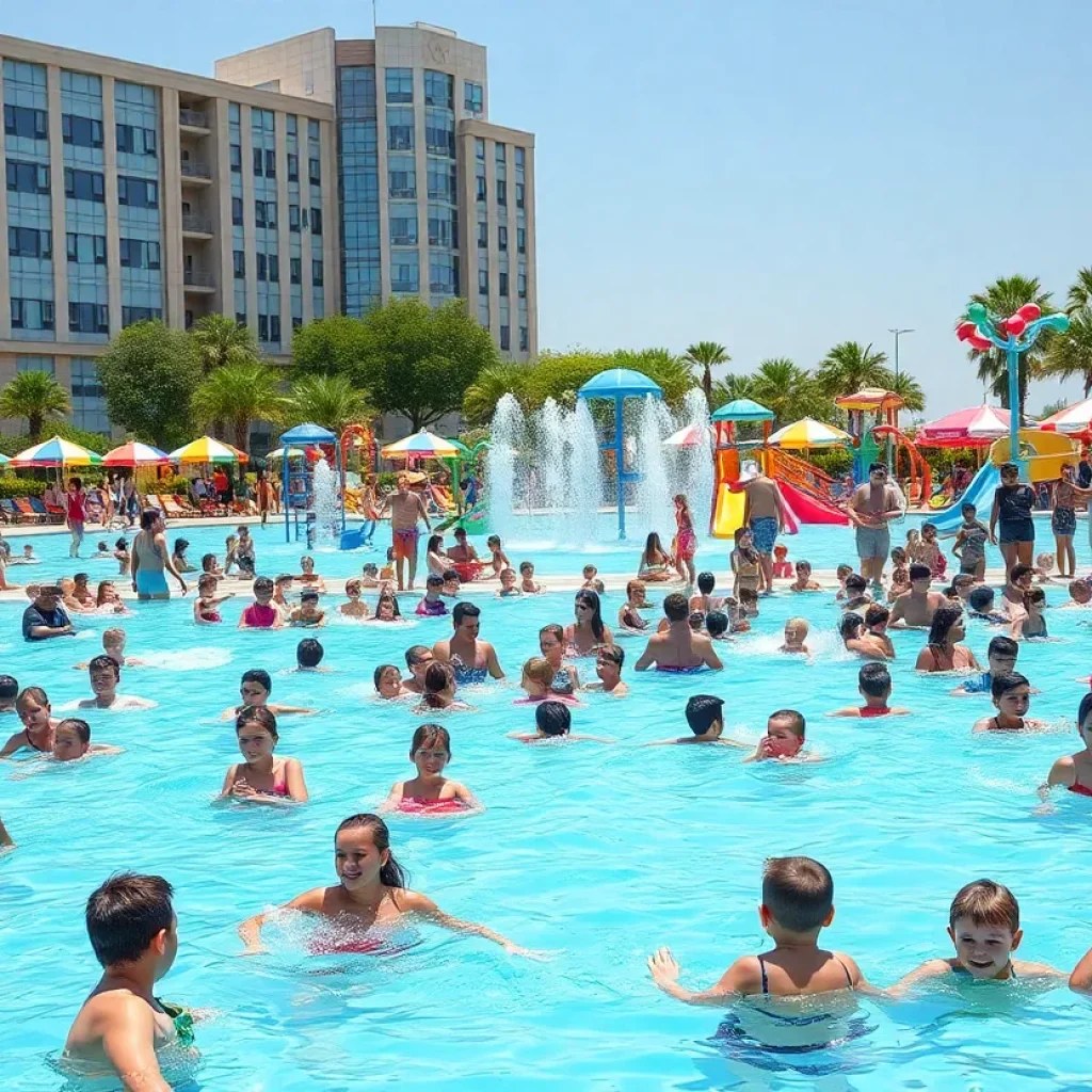 Families having fun at city pools and splash parks in Memphis