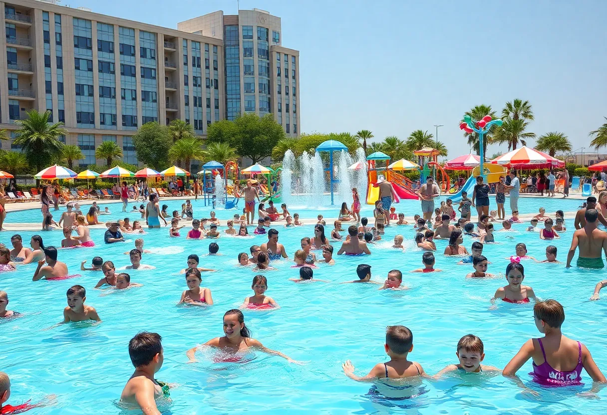 Families having fun at city pools and splash parks in Memphis