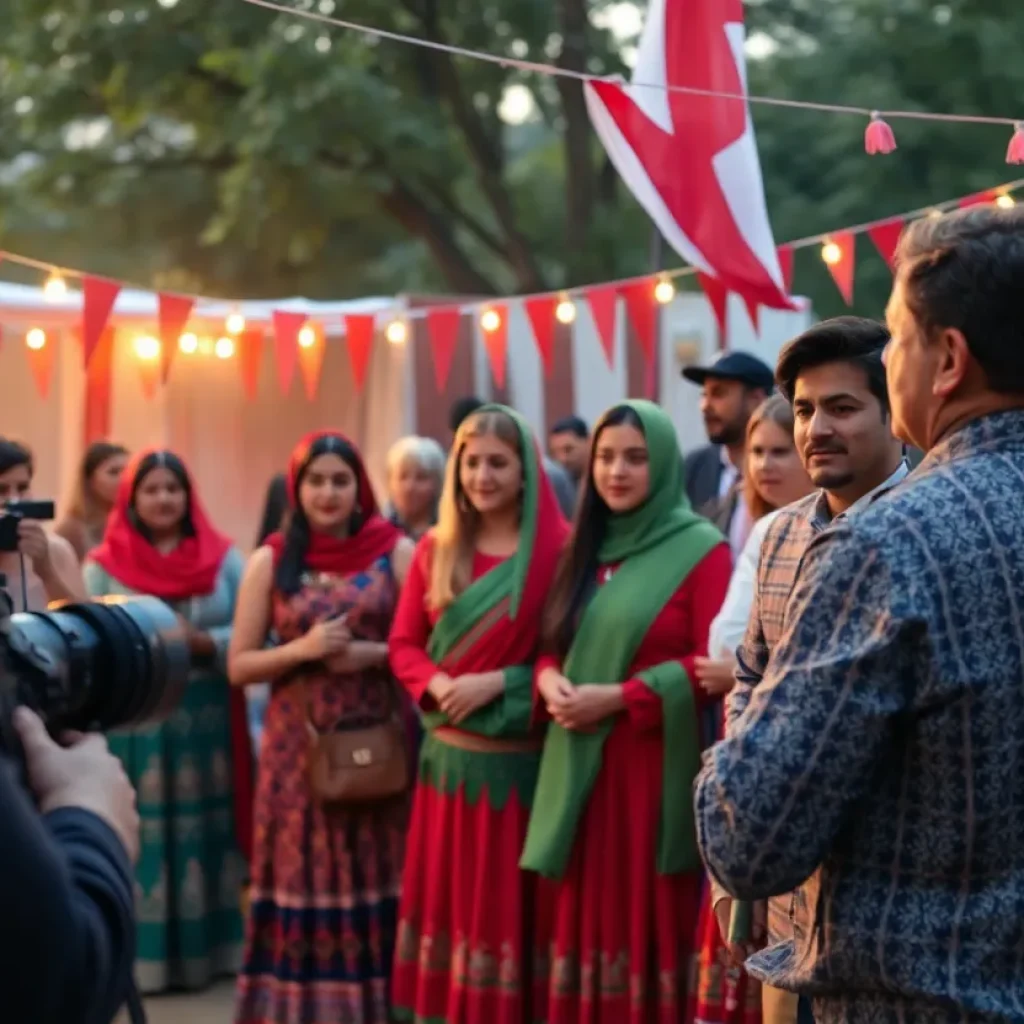 Film set featuring actors representing the Bulgarian community in Memphis.