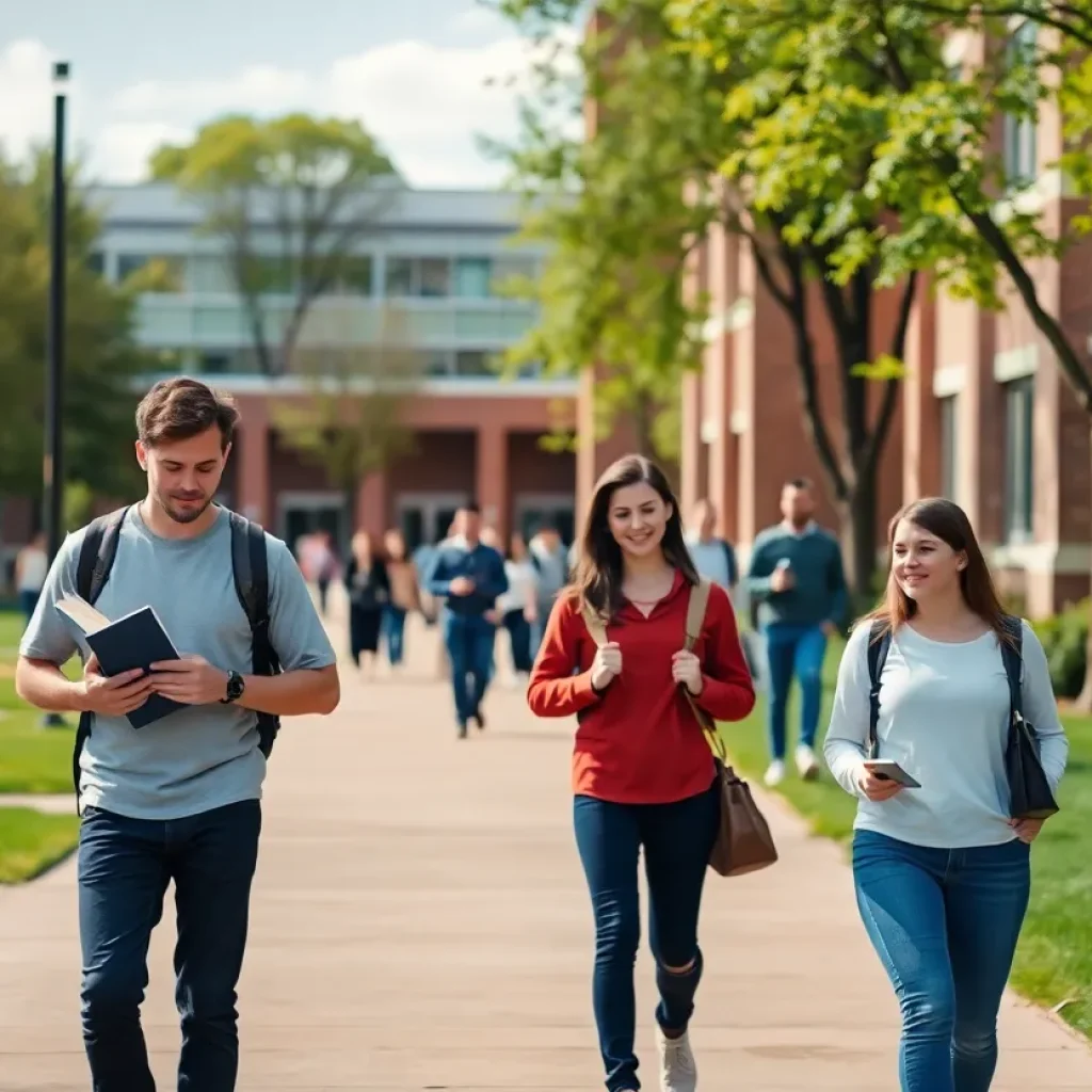 Students on University of Memphis campus