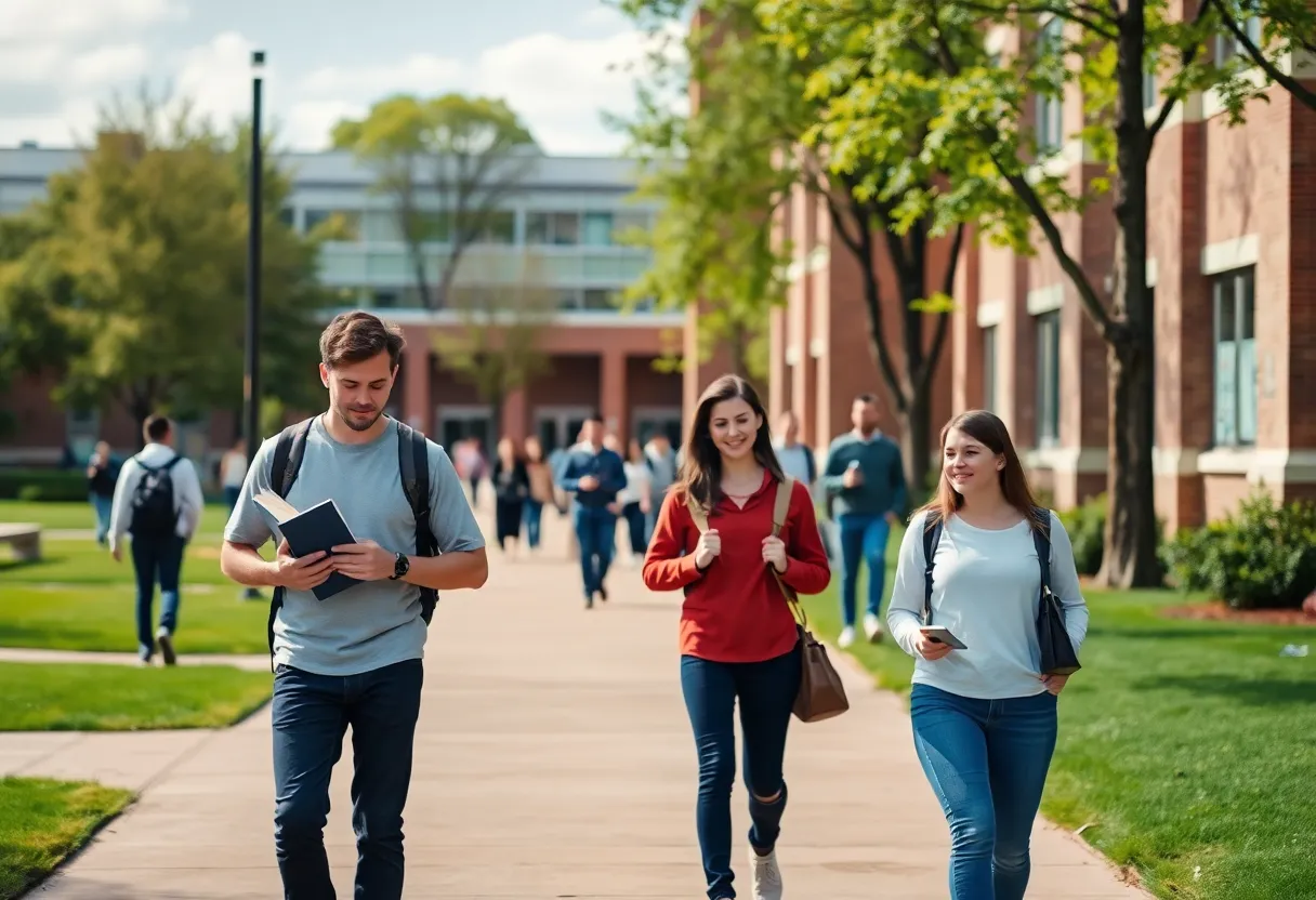 Students on University of Memphis campus