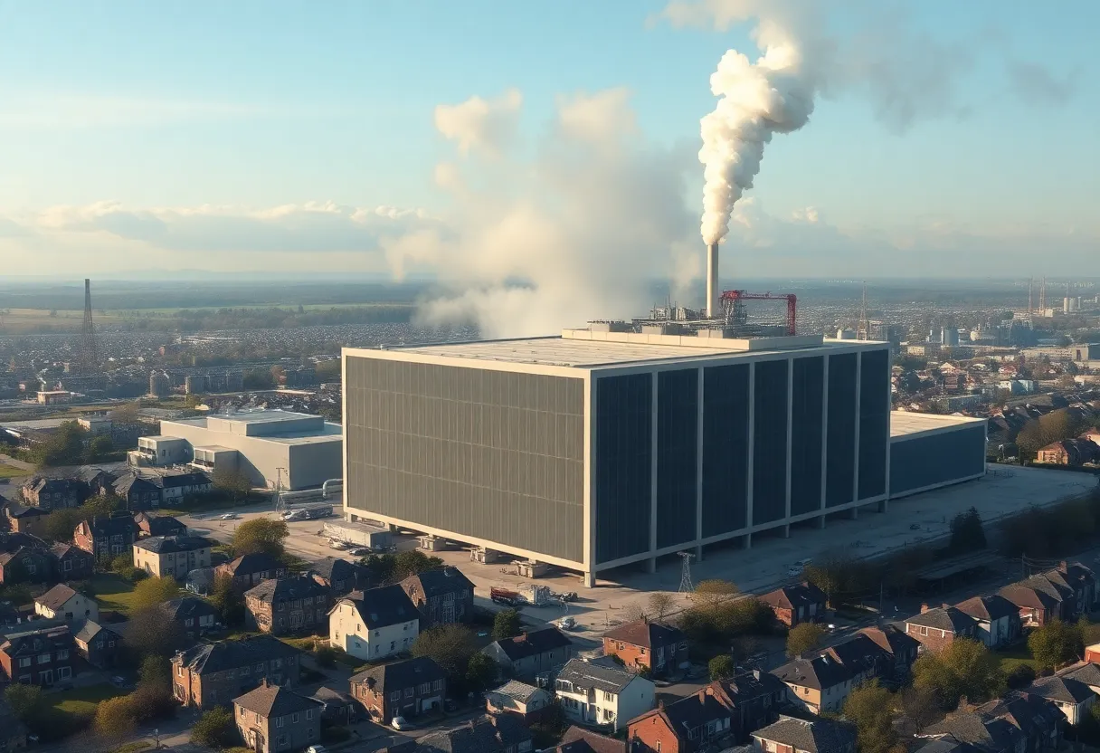View of xAI supercomputer facility with emissions visible in Memphis