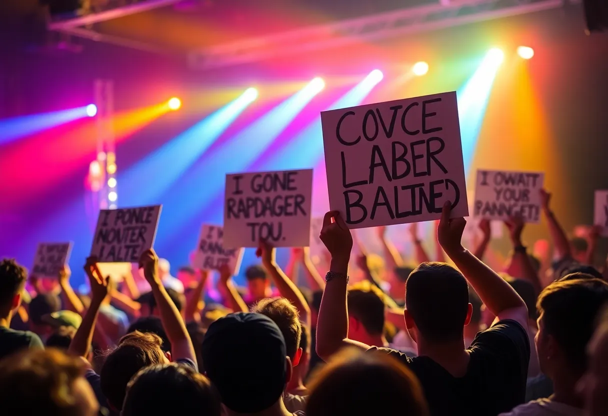 Fans supporting GloRilla at concert