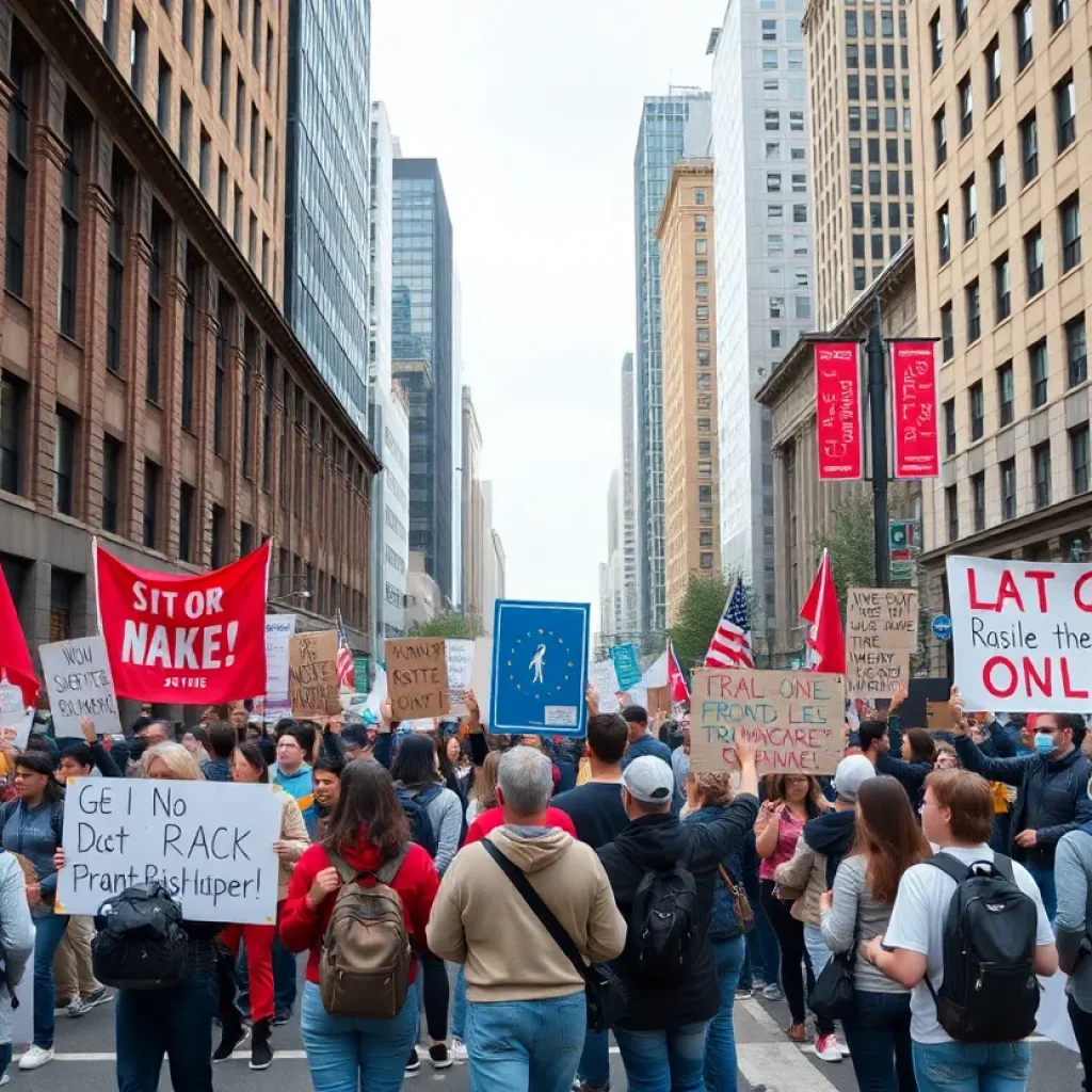 Activists protesting in Memphis against immigration policies
