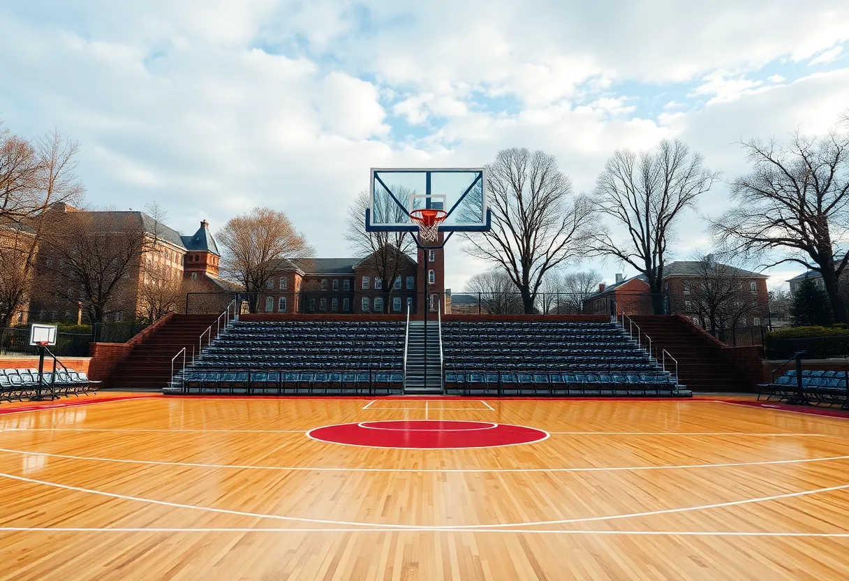 Basketball court at the University of Memphis