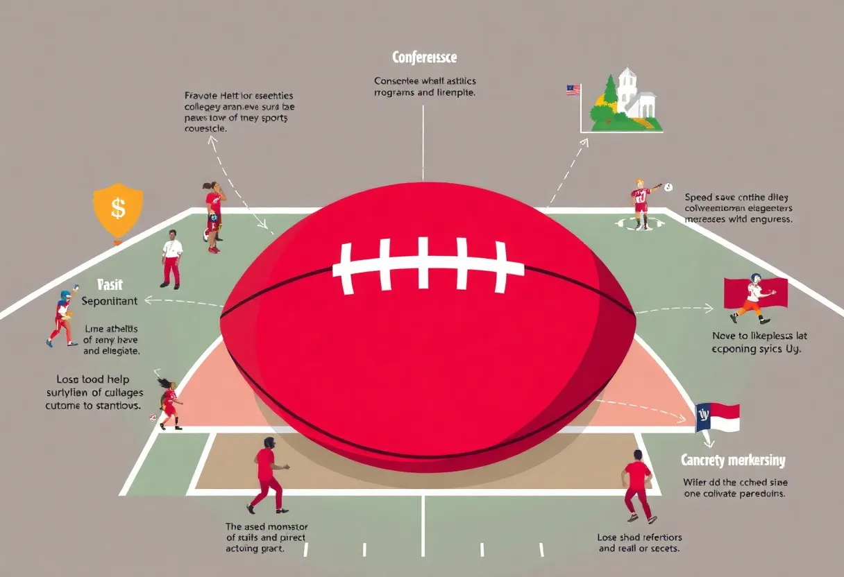 Illustration of college athletics conference dynamics