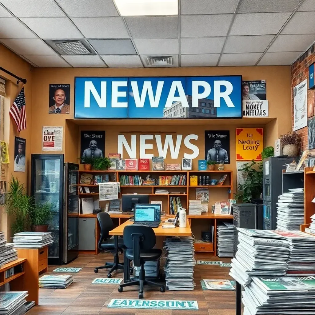 Artistic representation of the Memphis Flyer's office celebrating its 30th anniversary