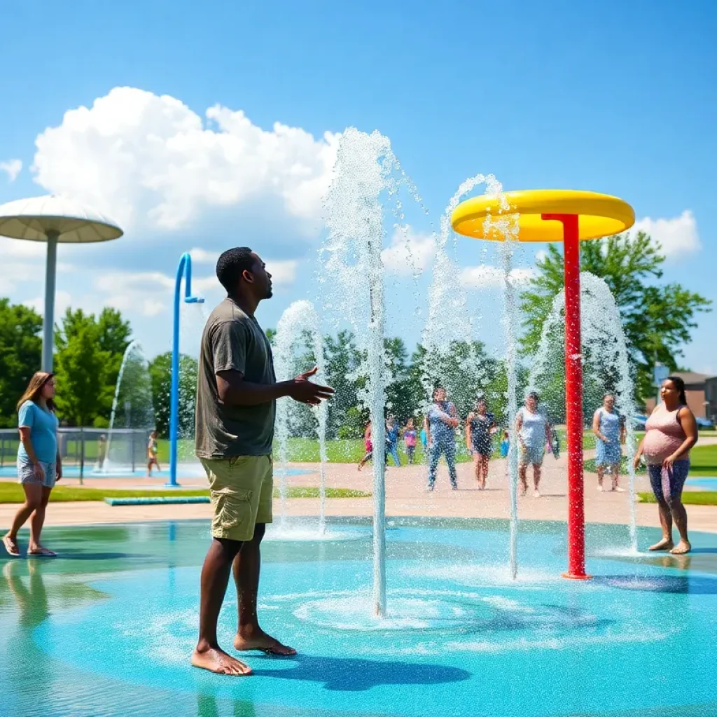 Residents enjoying splash pads in Memphis during a heatwave