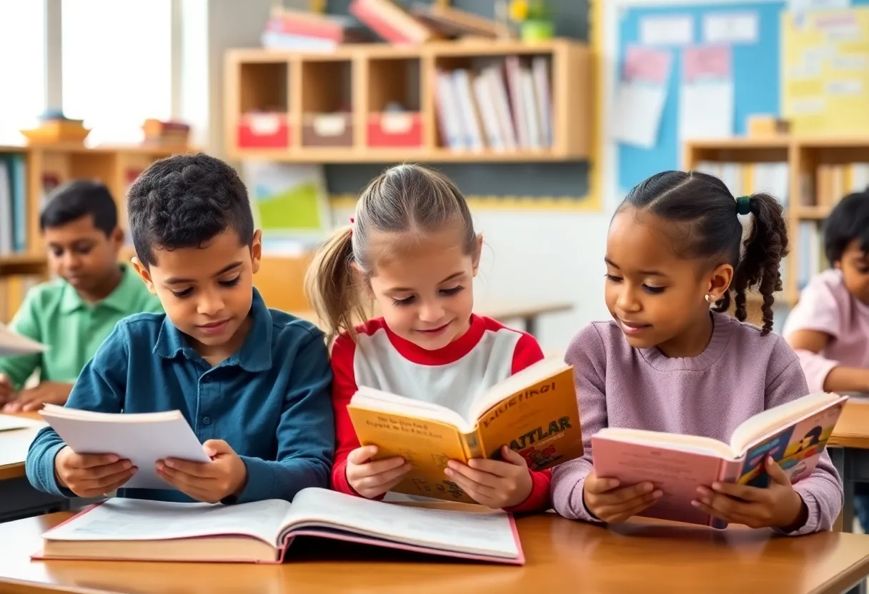 Third-grade students in a classroom activity in Memphis schools