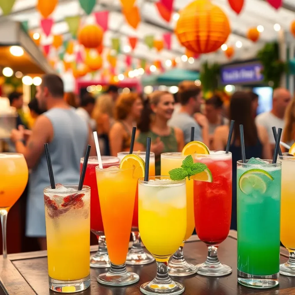 Crowd enjoying cocktails at the Memphis Summer Cocktail Festival