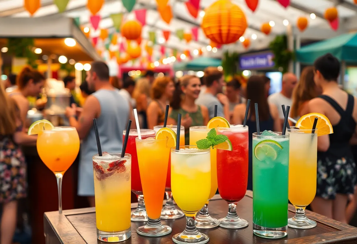 Crowd enjoying cocktails at the Memphis Summer Cocktail Festival