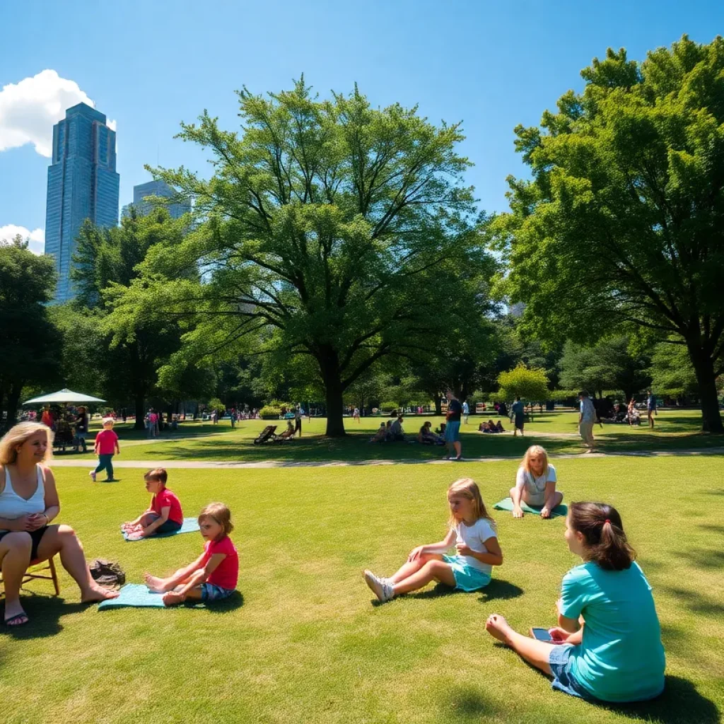 Families in a park during summer in Memphis
