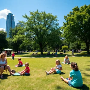 Families in a park during summer in Memphis