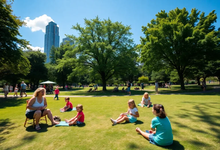Families in a park during summer in Memphis